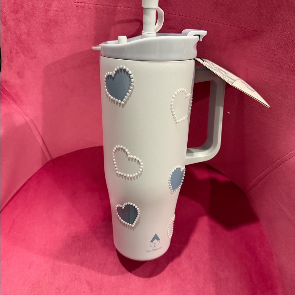 Blue  Heart-Accent Travel Mug by